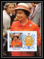915 Saint Lucia (sainte Lucie) MNH ** Bloc 1986 Queen Mother Elizabeth Non Dentelé (Imperf) - Koniklijke Families
