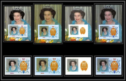 919i Nevis MNH ** Scott N°476 Proof 1986 Queen Mother Elizabeth Non Dentelé Imperf Perfect Set - St.Kitts En Nevis ( 1983-...)