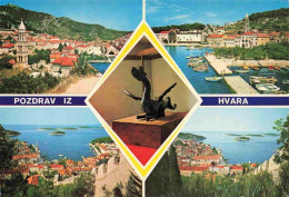 73980578 Hvar_Croatia Teilansichten Hafen Kuestenpanorama Drachen-Skulptur - Croatie