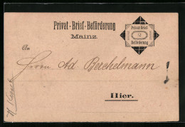 AK Mainz, Privat-Brief-Beförderung, Private Stadtpost  - Briefmarken (Abbildungen)