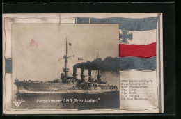 AK Kriegsschiff S. M. S. Prinz Adalbert In Voller Fahrt  - Warships