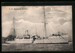 AK Kriegsschiff S. M. Pelikan Vor Anker  - Guerre