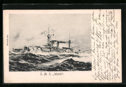 AK China, Kriegsschiff S. M. S. Woerth Auf Hoher See, Ostasiengeschwader  - Cina