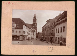 Fotografie Brück & Sohn Meissen, Ansicht Oederan I. Sa., Grosse Kirchstrasse Mit Geschäft Oederaner Tageblatt, Autoz  - Places