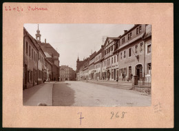 Fotografie Brück & Sohn Meissen, Ansicht Oederan I. Sa., Freiberger Strasse, Apotheke, Geschäfte Wil. Koop, M. Kluge  - Lieux