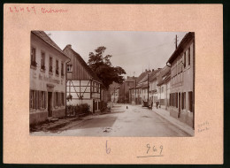 Fotografie Brück & Sohn Meissen, Ansicht Oederan I. Sa., Blick In Die Hainichener Strasse An Der Schneiderei Max Woll  - Lieux