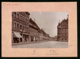 Fotografie Brück & Sohn Meissen, Ansicht Oederan I. Sa., Freiberger Strasse Mit Ratskeller, Geschäft Joh. Oskar Rein  - Places