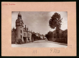 Fotografie Brück & Sohn Meissen, Ansicht Oederan I. Sa., Blick In Die Bahnhofstrasse Mit Dem Postamt  - Places