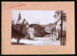 Fotografie Brück & Sohn Meissen, Ansicht Oederan I. Sa., Partie In Der Unterstadt Mit Kirche  - Places