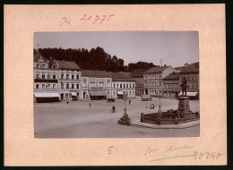 Fotografie Brück & Sohn Meissen, Ansicht Sebnitz I. Sa., Markt Mit Gasthof Stadt Prag, Drogerie Adolf Zick, Hutmacher  - Lieux