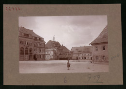 Fotografie Brück & Sohn Meissen, Ansicht Neustadt I. Sa., Markt Mit Hotel Zum Stern, Bank Gebäude  - Lieux