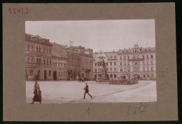 Fotografie Brück & Sohn Meissen, Ansicht Sebnitz, Markt Mit Hotel Zum Sächsischen Hof, Geschäft Im Baugerüst, Denk  - Places