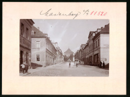 Fotografie Brück & Sohn Meissen, Ansicht Marienberg I. Sa., Blick In Die Zschopauer Strasse, Gasthaus Zum Weissen Hir  - Places