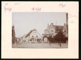 Fotografie Brück & Sohn Meissen, Ansicht Groitzsch, Zeitzer Strasse Mit Marktplatz Und Hotel Weisses Ross, Handlung  - Places