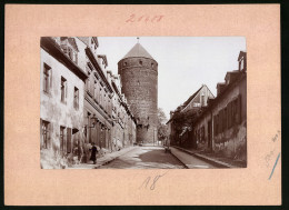Fotografie Brück & Sohn Meissen, Ansicht Freiberg I. Sa., Blick In Die Donatsgasse Mit Donatsturm  - Places
