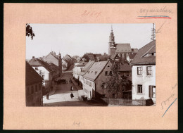 Fotografie Brück & Sohn Meissen, Ansicht Oederan I. Sa., Blick In Die Bahnhofstrasse Mit Kohlehandlung Max Beyer  - Places