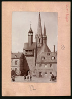 Fotografie Brück & Sohn Meissen, Ansicht Burgstädt I. Sa., Alter Seigerturm Und Kirche, Bäckerei Richard Wetzig  - Places