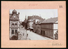 Fotografie Brück & Sohn Meissen, Ansicht Borna, Blick In Die Bahnhofstrasse, Geschäfte Hermann Melzer, Isolin Leitho  - Places