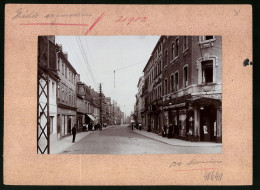 Fotografie Brück & Sohn Meissen, Ansicht Glauchau I. Sa., Leipziger Strasse, Stoffgeschäft Max Greif, Obsthandlung  - Places