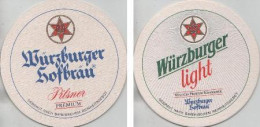 5000584 Bierdeckel Rund - Würzburger - Light Und Pilsner - Beer Mats
