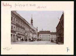 Fotografie Brück & Sohn Meissen, Ansicht Radeberg, Hauptstrasse & Markt Mit Hotel Zur Grünen Tanne  - Lieux