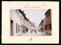 Fotografie Brück & Sohn Meissen, Ansicht Lausigk, Grimmaerstrasse Mit Materialwarenladen F. W. Pöhnert  - Lieux
