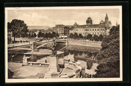 AK Heilbronn, Partie Am Neckar, Bismarck-Denkmal  - Heilbronn