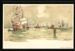 Künstler-AK Henri Cassiers: Amsterdam, Segelschiffe Im Hafen  - Other & Unclassified