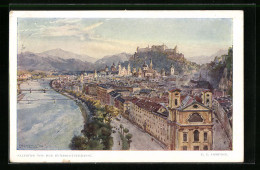 Künstler-AK Edward Theodore Compton: Salzburg, Teilansicht Mit Festung Von Der Humboldtterrasse  - Compton, E.T.