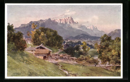 Künstler-AK Edward Theodore Compton: Untersberg-Schönau, Panorama  - Compton, E.T.