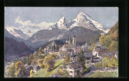 Künstler-AK Edward Harrison Compton: Berchtesgaden, Teilansicht Mit Kirche  - Other & Unclassified