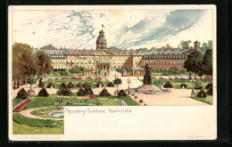 Künstler-AK Heinrich Kley: Karlsruhe, Residenz-Schloss Mit Park  - Kley