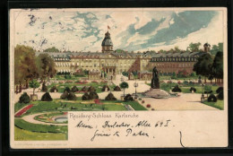 Künstler-AK Heinrich Kley: Karlsruhe, Residenz-Schloss Mit Parkanlage  - Kley