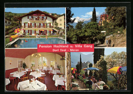 Cartolina Dorf Tirol /Meran, Pension Hochland, Villa Gang, Tappeinerpromenade, Restaurant  - Other & Unclassified