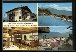 Cartolina Dorf Tirol /Meran, Pension Innerfarmerhof, Terrasse Und Pool  - Otros & Sin Clasificación