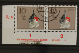 DDR, MiNr. 2394, Waag. Paar, Ecke Li. Unten, DV 1, Gestempelt - Used Stamps