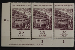 DDR, MiNr. 1235, Dreierstreifen, Ecke Links Unten, DV 1, Postfrisch - Ongebruikt