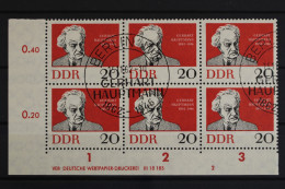 DDR, MiNr. 925, Sechserblock, Ecke Li. Unten, DV 2, Gestempelt - Gebruikt