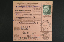 Deutschland (BRD). MiNr. 189 Auf Auslandspostanweisung In Die Schweiz - Covers & Documents