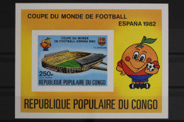 Kongo-Brazzaville, MiNr. Block 23 B, Fußball WM 1982, Postfrisch - Other & Unclassified