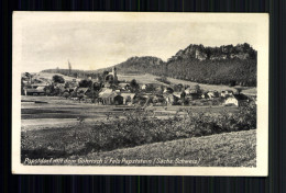 Papstdorf, Sächs. Schweiz, Ortsansicht Mit Gohrisch U. Fels Papststein - Autres & Non Classés