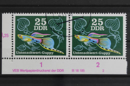 DDR, MiNr. 2179, Waag. Paar, Ecke Li. Unten, DV 2, Gestempelt - Gebraucht