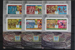 Komoren, MiNr. 384-389 B, Blöcke, Fußball WM 1978, Postfrisch - Komoren (1975-...)