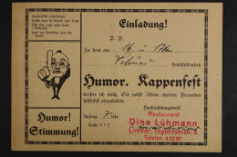 Hannover, Einladung Zum Rappenfest, 1935, Restaurant Lühmann - Andere & Zonder Classificatie