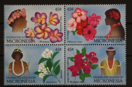 Mikronesien, MiNr. 123-126 Viererblock, Blüten, Postfrisch - Mikronesien