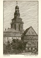 73909415 Giessen  Lahn Alter Kirchturm Kuenstlerkarte - Giessen