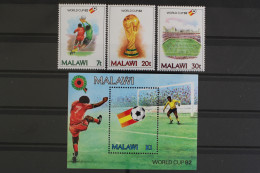 Malawi, MiNr. 380-381 + Block 60, Fußball WM 1982, Postfrisch - Malawi (1964-...)