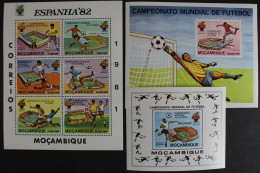 Mocambipue, MiNr. Block 8-10, Fußball WM 1982, Postfrisch - Mozambique