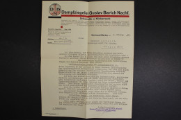 Dortmund-Marten, Danpfziegelei Barich, Dekoratives Angebot, 1929 - Covers & Documents