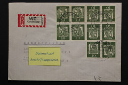 Deutschland, MiNr. 350y Und Berlin MiNr. 202, 10 Marken Aus ZD-Bogen, Brief - Covers & Documents